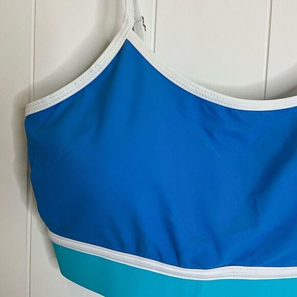 BMJL Womens Size Large Swimwear Bikini Top Blue Turquoise Adjustable Straps NWT - Picture 2 of 9